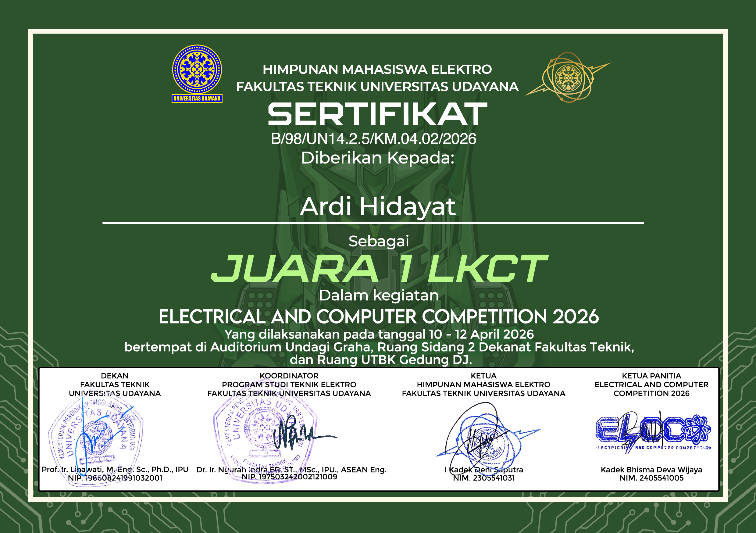 Juara 1 Lomba Karya Cipta Teknologi